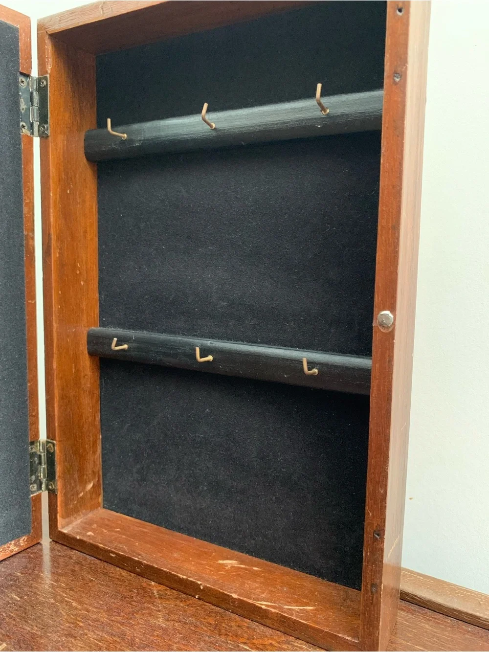 Vintage Nautical key storage Shadow Box with White Rope Accents